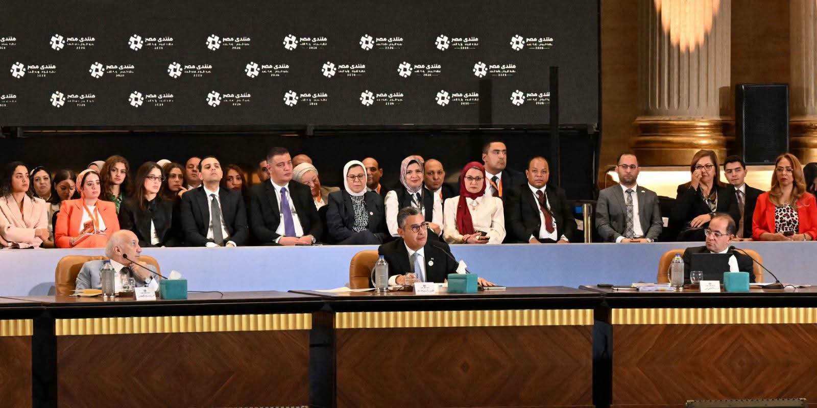 الدكتور شريف فاروق وزير التموين خلال جلسة ضبط الأسواق ومنظومة الحماية الاجتماعية بمنتدى مصر 2026.